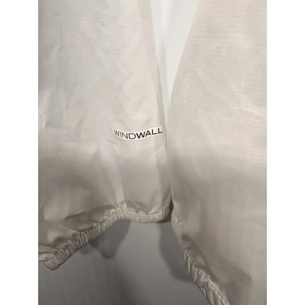 The North Face Youth Windbreaker White Black Large Logo Size S Windwall